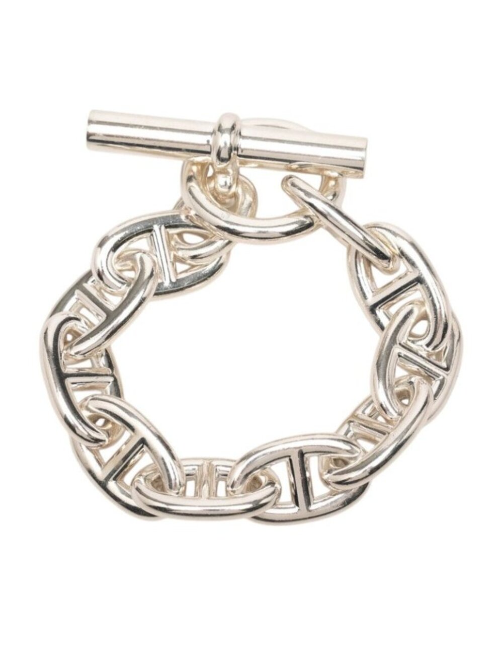 Hermes Chaine D'ancre TGM 10 Links Chain Bracelet Silver